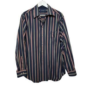 Vintage 90s Roundtree & York Striped Long Sleeve Button Down Collared Large